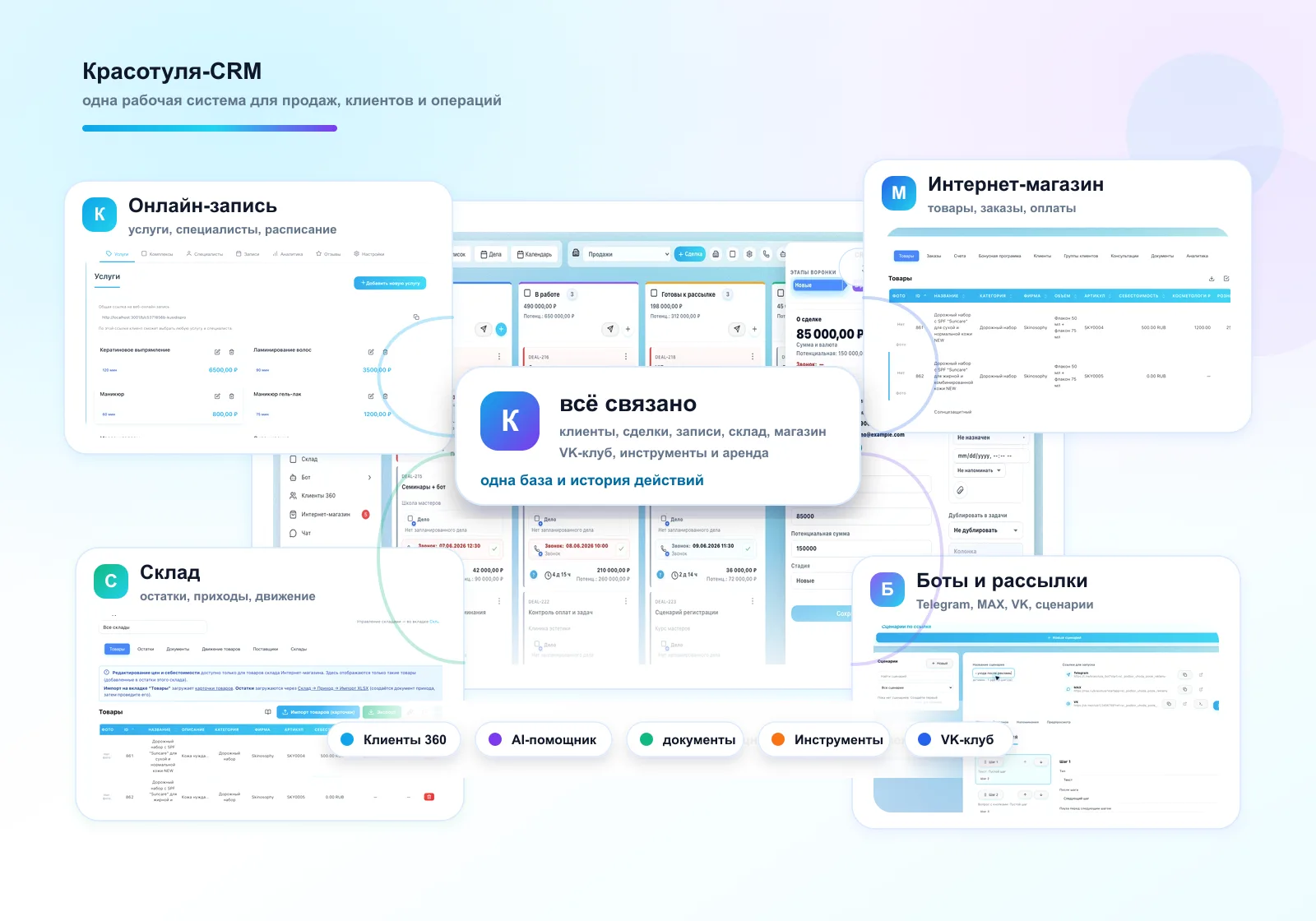 Возможности Красотуля-CRM